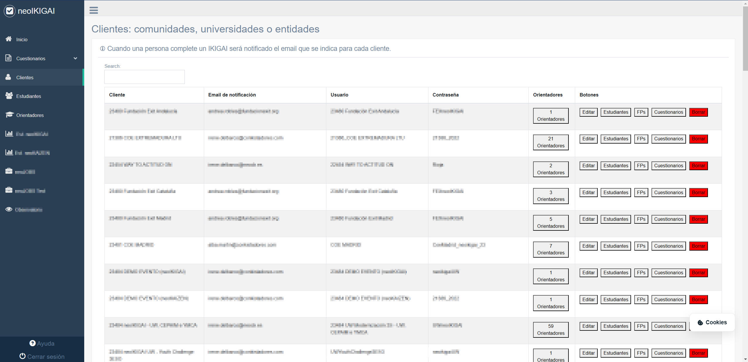 Tabla de usuarios - diseño antiguo (neoIKIGAI)